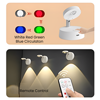 Lampes à LED modernes sans fil rechargeables RGB, 13 couleurs, télécommande, variateur d'intensité, mini projecteur LED sans fil, lampe murale