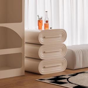 Three <b>Drawer</b> Chest Of <b>Drawers</b> Black Storage Bedroom <b>Side</b> Table Dresser Cabinet - Product Image 2