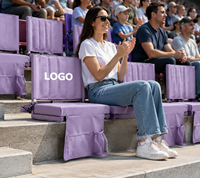 Chaise de stade moderne et portable en tube d'acier pliable avec dossier rembourré pour événements sportifs en plein air, festivals, vente en gros
