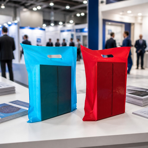 Die Cut Shopping <b>Bags</b> HDPE Plastic Durable Reusable Smooth Surface Department Store Manufacturer Supply Wholesale - Product Image 5