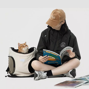 Ransel lipat hewan peliharaan, penggunaan luar ruangan hewan peliharaan portabel <span class=keywords><strong>Harness</strong></span> dada memeluk depan untuk berkendara sepeda - Product Image 1