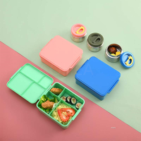 AOHEA Trend Conteneur à bento en plastique 2L Minimalist Grid Design Office School Kids Safe Microwavable Lunch Box