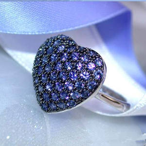 F489 Anello a Forma di Cuore in Argento 925 con Cristalli e Strass, Gioiello da Festa per Donne - Product Image 6