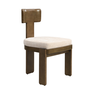 Ensemble de 2 chaises de salle à manger rembourrées pour appartement moderne, chaises latérales en tissu avec assise beige, pieds en bois massif brun clair - Product Image 5