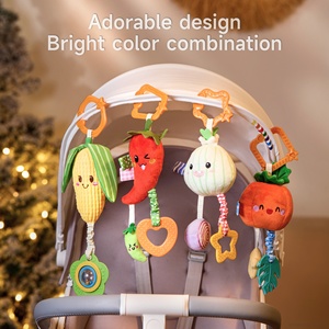 Tumama enfants cadeau jouets apaisants citrouille légumes hochets en peluche ensembles de dentition suspendus aux bébés berceau poussettes activité Mobile - Product Image 2