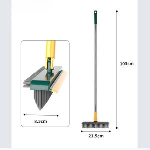<span class=keywords><strong>Brosse</strong></span> de nettoyage 3-en-1 réglable pour fentes domestiques, <span class=keywords><strong>avec</strong></span> tête en plastique à poils durs, grattoir à <span class=keywords><strong>eau</strong></span> et brosses pour <span class=keywords><strong>le</strong></span> nettoyage des coins, des interstices et des sols - Product Image 2