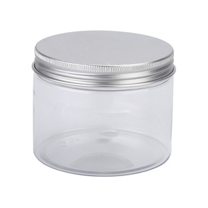 <b>Plastic</b> <b>Jar</b> 350ml Wide Mouth Cylinder PET Cosmetic Packaging With Aluminum Cap - Product Image 5