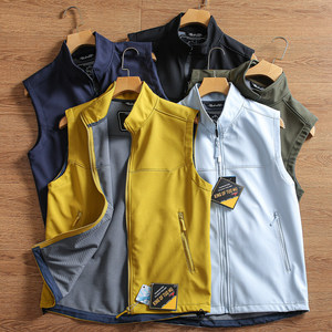 Men's <strong>Thin</strong> Soft Shell Vest Winter Grade Fabric Cold Windproof for Spring Fall Winter Outdoor <strong>Gilet</strong> Solid Pattern - Product Image 3