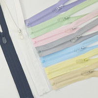 3 #   Fermeture éclair en nylon à glissière transparente multicolore à verrouillage automatique pour vêtements, chaussures, sacs, textiles de maison, accessoires de couture