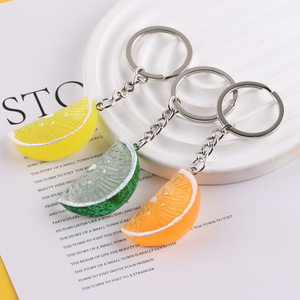 Porte-clés Citron Simulé en Résine Plastique, Alliage de Zinc Rond, Non Toxique, Accessoire de Bijouterie - Product Image 2