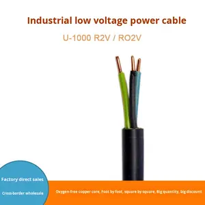 Câble d'alimentation industriel basse tension HONGXIN <span class=keywords><strong>U</strong></span>-<span class=keywords><strong>1000</strong></span> <span class=keywords><strong>R2V</strong></span>, norme française, 0,6/1 kV, isolé en PVC, âme en cuivre, gaine isolante, -40~+90 °C - Product Image 2