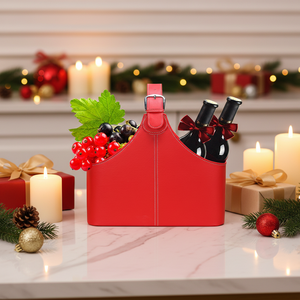 <span class=keywords><strong>Cesta</strong></span> de Regalo de Cuero con Asa Superior para Vino, Flores, Frutas, Dulces, Regalos Navideños, Disponible en Stock - Product Image 1