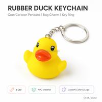 Groothandel op maat gemaakte rubberen eend sleutelhanger Valentijnsdag rode hart eend piepende schattige sleutelhangers bulk 3D ketting voor carnavalsfeest cadeau