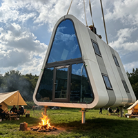 Maison en forme de capsule spatiale en alliage d'aluminium, design scandinave, mini-maison préfabriquée, lodge portable pour station de ski en montagne