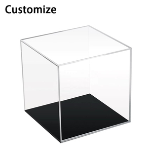 علبة عرض مكعبة من الأكريليك الشفاف بألوان مخصصة مع خدمة القطع، حماية ضد الغبار للمقتنيات والتماثيل والألعاب - Product Image 1