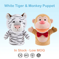 Marionnettes à main en peluche douce, ensemble d'animaux (canard, tigre, singe, gorille), jouet éducatif interactif, anniversaire, anti-stress