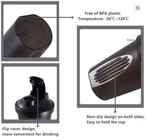 Bouteille de sport en plastique 400 ml avec logo personnalisé, bouteille d'eau de sport pour la salle de sport et l'extérieur avec boule mélangeuse, cadeau promotionnel en gros - Product Image 4