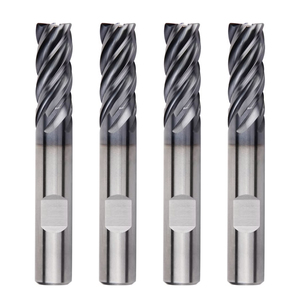 Fresa de Carburo CNC HRC45-65 con 5 Filos, Cortador Cuadrado de Tungsteno Personalizable para Fresado Plano de Acero, Compatible con ODM y OEM - Product Image 1