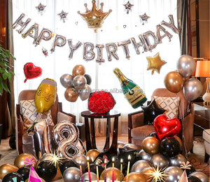 متوفر في المخزن زجاجة شامبين للكبار والأطفال مستلزمات حفلات بالونات طقم تزيين لعيد الميلاد السعيد طقم تزيين حفلات بالونات - Product Image 1