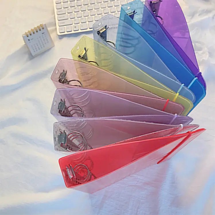 binder clip creative PP elastic straps hand account book PVC colorful transparent simple notebook notepad cover for students