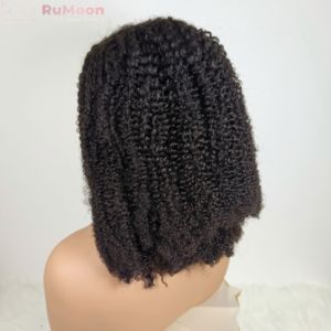 Perruque Lace Front 18 pouces en Cheveux Vierges Brésiliens Bouclés Crépus Longs Couleur Naturelle, avec Bonnet Transparent en Dentelle, Densité 250% et Baby Hair - Product Image 5