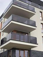 Balustrade de balcon en verre sans cadre avec main courante, pince de base en aluminium pour garde-corps, clôture extérieure en verre, profilé en U pour escalier et centre commercial