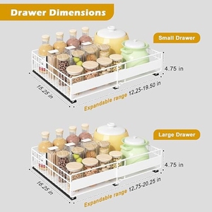 Organisateur de placard extensible sans perçage à largeur réglable, étagère coulissante pour tiroir de cuisine <span class=keywords><strong>sous</strong></span> l'évier ou garde-manger - Product Image 5