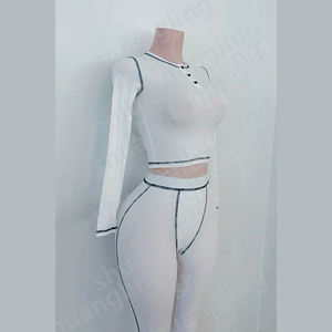 Özel kadın giyim uzun boylu kız dostu kış Loungerwear setleri pamuk nervürlü uzun kollu Legging seti kadın iki parçalı <span class=keywords><strong>Set</strong></span> - Product Image 6