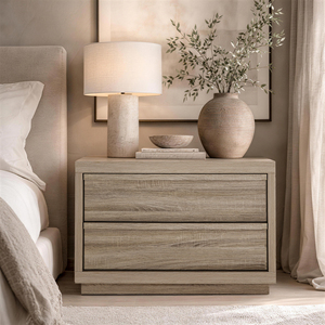 Comodino in legno di quercia naturale, mobile moderno per camera da letto - Product Image 4