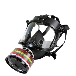 Masque à gaz intégral homologué CE, masque respiratoire réutilisable de survie nucléaire et chimique avec tuyau et cartouche pour la protection contre les gaz - Product Image 3