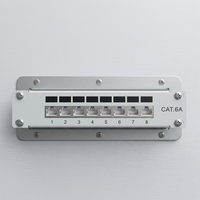 Panneau de brassage FTP modulaire RJ45 1U 8 ports en acier de haute qualité pour câbles réseau Cat5e Cat6 Cat6A, fabriqué en Allemagne