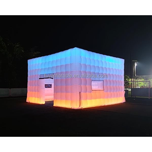 Tente cube gonflable d'extérieur durable blanche pour discothèque, lumières LED, publicité attrayante, <span class=keywords><strong>location</strong></span> de chapiteau, souffleur, tissu Oxford/Nylon - Product Image 2