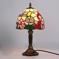 Lampu Meja LED Modern BGST dengan Kap Lampu Kaca Berwarna Hijau Motif Anggur, Lampu Meja Bertenaga Listrik untuk Dekorasi Ruang Tamu dan Kamar Tidur