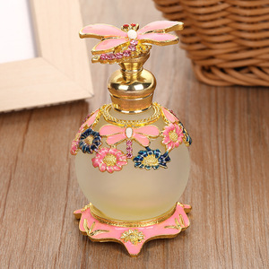 Flacon de parfum en émail en forme de boule de 25 ml, papillon, tournesol, libellule, boule ronde, flacon d'huile essentielle - Product Image 3