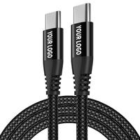 Câble USB-C vers Type-C en cuivre pur tressé en nylon 60W 3A à charge rapide pour iPhone 15, appareil photo et batterie externe