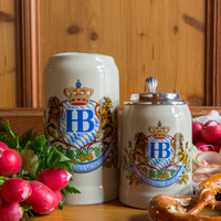 Hofbraeuhaus Muenchen Oktoberfest Bavaria Lion Design Grès Bière Stein 1L Pichets à Bière en Céramique pour Bar Parties