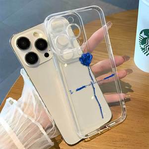 เหมาะสำหรับเคส iPhone 16 Pro Max, เคสลายอวกาศพร้อมภาพวาดสีสันสดใสลายกุหลาบสีน้ำเงินเคสโทรศัพท์กันกระแทก - Product Image 1