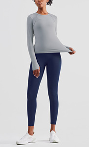 YOGA <span class=keywords><strong>Blusa</strong></span> deportiva <span class=keywords><strong>de</strong></span> manga larga atlética sin costuras para <span class=keywords><strong>mujer</strong></span>, <span class=keywords><strong>blusa</strong></span> deportiva ajustada para correr - Product Image 5