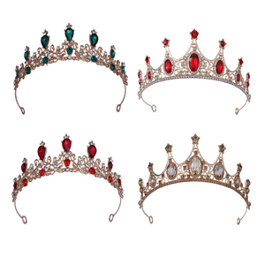 Precio barato Boda nupcial accesorios para el cabello real barroco princesa Metal cristal Rhinestone Tiara cumpleaños niña Corona al por mayor - Product Image 1