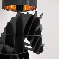 Table console d'entrée avec sculpture de cheval et lampadaire intégré, table d'appoint de rangement de style moderne en forme d'animal pour hall