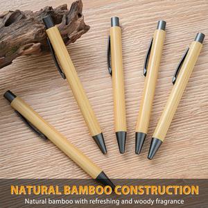 Bolígrafos de Bambú Ecológicos Personalizados con Agarre Cómodo, Bolígrafos Retráctiles de Bambú Natural Sostenibles para Suministros de Oficina - Product Image 5