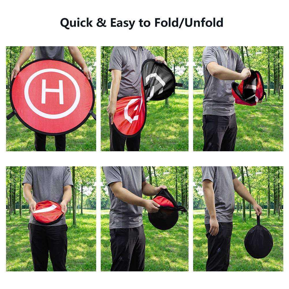 Hongdak Mini Landing Pad 55cm Waterproof Desktop Foldable Parking Apron for DJI Tello/Spark/Mini Drone Helicopter Accessories