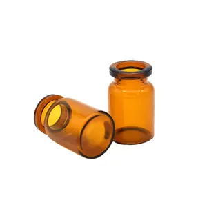 Frasco de tubo ámbar farmacéutico de 5ml, vial de vidrio tubular marrón para uso en medicamentos antibióticos