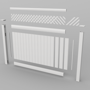 Handpicked UV ổn định Vườn Nhà riêng tư Barrier Panels ngoài trời cảnh quan màn hình lưới hàng đầu Vinyl hàng rào 3D mô hình bao gồm - Product Image 3