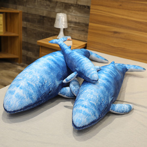 Nouvelle Peluche <span class=keywords><strong>Baleine</strong></span> Bleue Animale Marine Rembourrée en Coton PP Grand Oreiller Cadeau Saint-Valentin | Jouets TYL - Product Image 3
