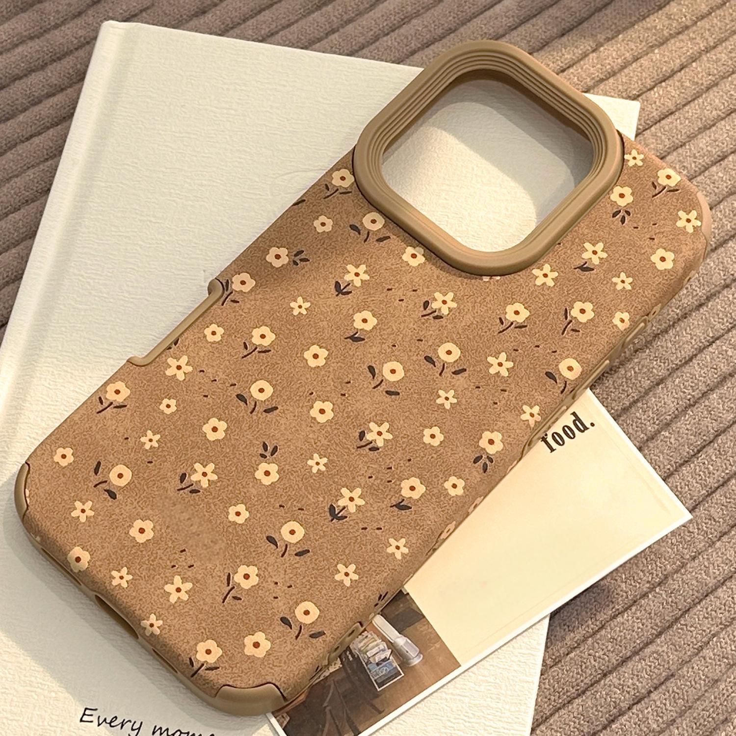 Khaki with pale yellow small flowers