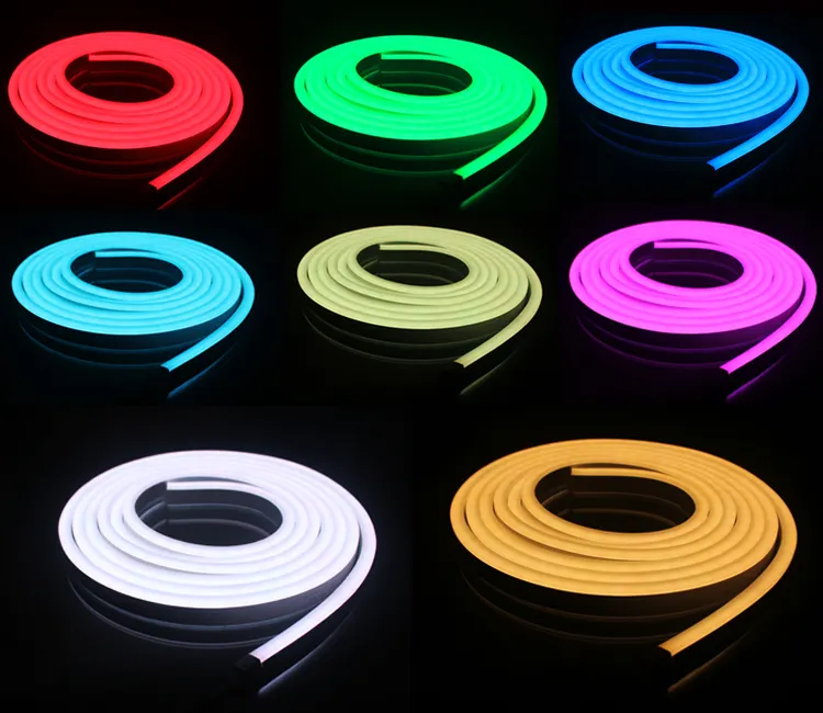 สีสดใส PVC 20X10มม. RGBW LED นีออน Flex DC24V นีออนเชือกไฟ RGB + อบอุ่นสีขาว