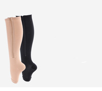 Fabrication de chaussettes de Compression de varices de sport unisexe, Logo personnalisé avec fermeture éclair