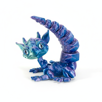 Figurine de dragon-gecko articulée imprimée en 3D, esthétique, en PLA flexible, figurine animale Kawaii, décoration de chambre, cadeau en gros, objet de collection