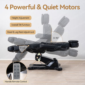 Madamcenter Chaise de traitement de spa esthétique haut de gamme à 4 moteurs, <span class=keywords><strong>lit</strong></span> de beauté électrique noir au design moderne pour l'esthétique dermatologique - Product Image 3